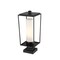 Z-Lite Sheridan 1 Light Outdoor Pier Mounted Fixture, Black & White Opal 595PHBS-SQPM-BK - alternate 7